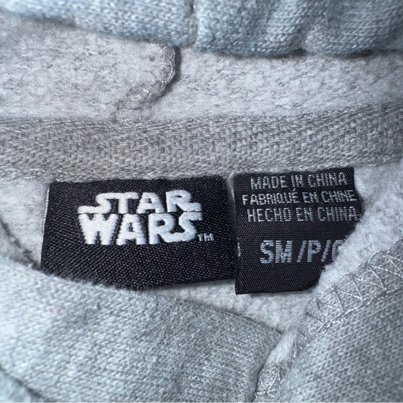 Star Wars The Mandalorian Grogu Baby Yoda Gray Hoodie Men’s Small S - Picture 7 of 8